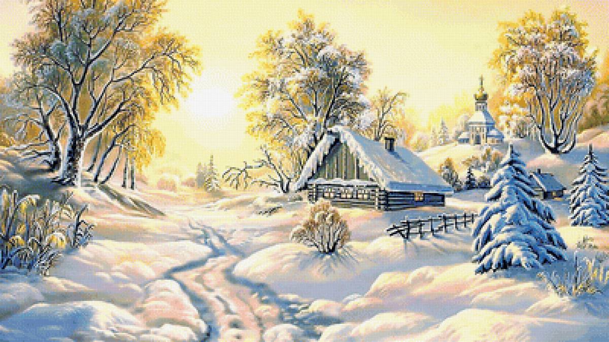 Серия "Пейзаж". Зима - природа, дома, пейзаж, зима - предпросмотр