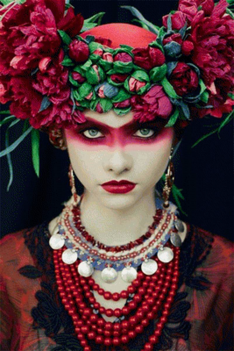 Славянская красавица в венке - славянская красавица в венке - предпросмотр