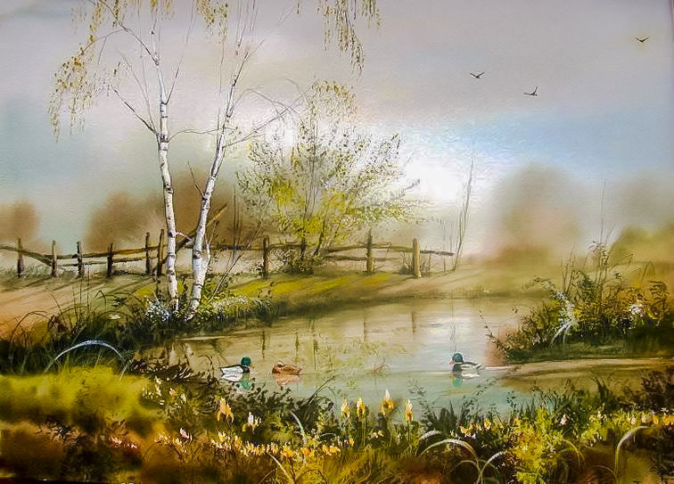 Docks. - beata gugnacka paintings.scenarys.birds. - оригинал