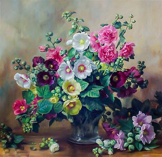 Flowers in a Vase. - albert williams painter.flowers and gardens. - оригинал