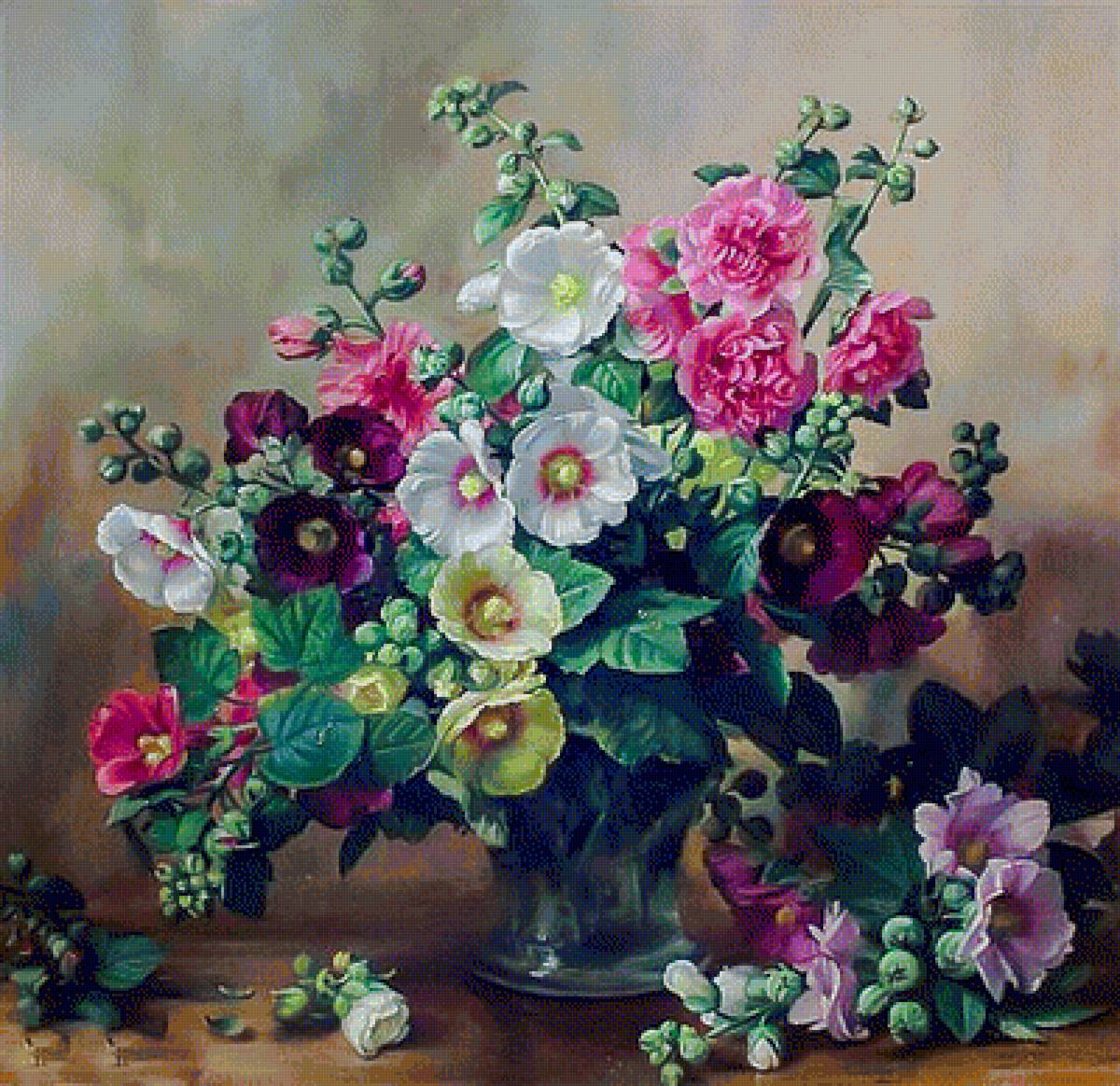 Flowers in a Vase. - albert williams painter.flowers and gardens. - предпросмотр