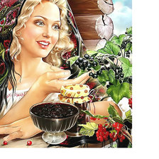 Оригинал схемы вышивки «Девушка с ягодами.» (№1984431)