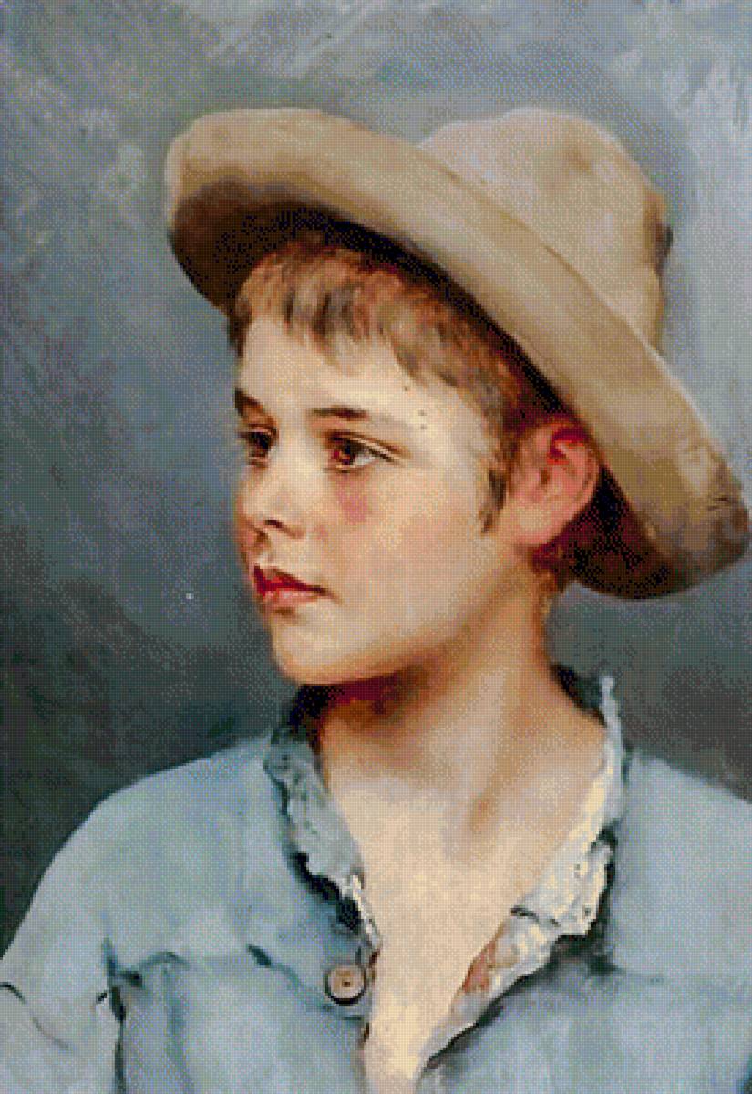 His New Hat. - eugene de blaas paints.children.portrait. - предпросмотр