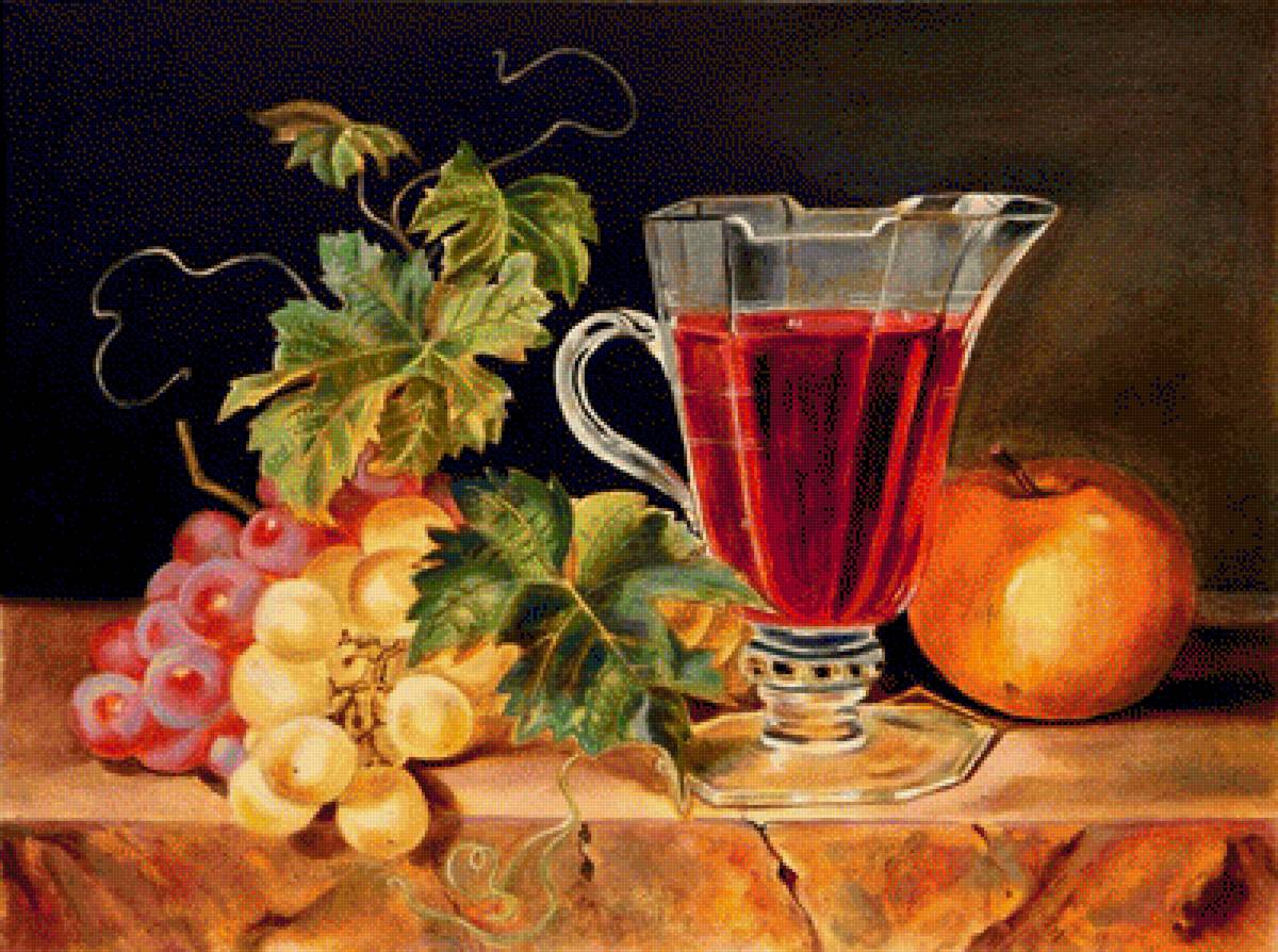 №1984624 - бокал вина, фрукты, натюрморт, виноград - предпросмотр