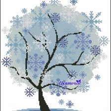 Схема вышивки «Дерево зима»