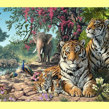Оригинал схемы вышивки «Тигры.» (№1984902)