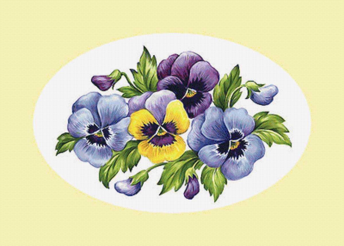 Серия "Анютины глазки" - цветы, флора, анютки - предпросмотр