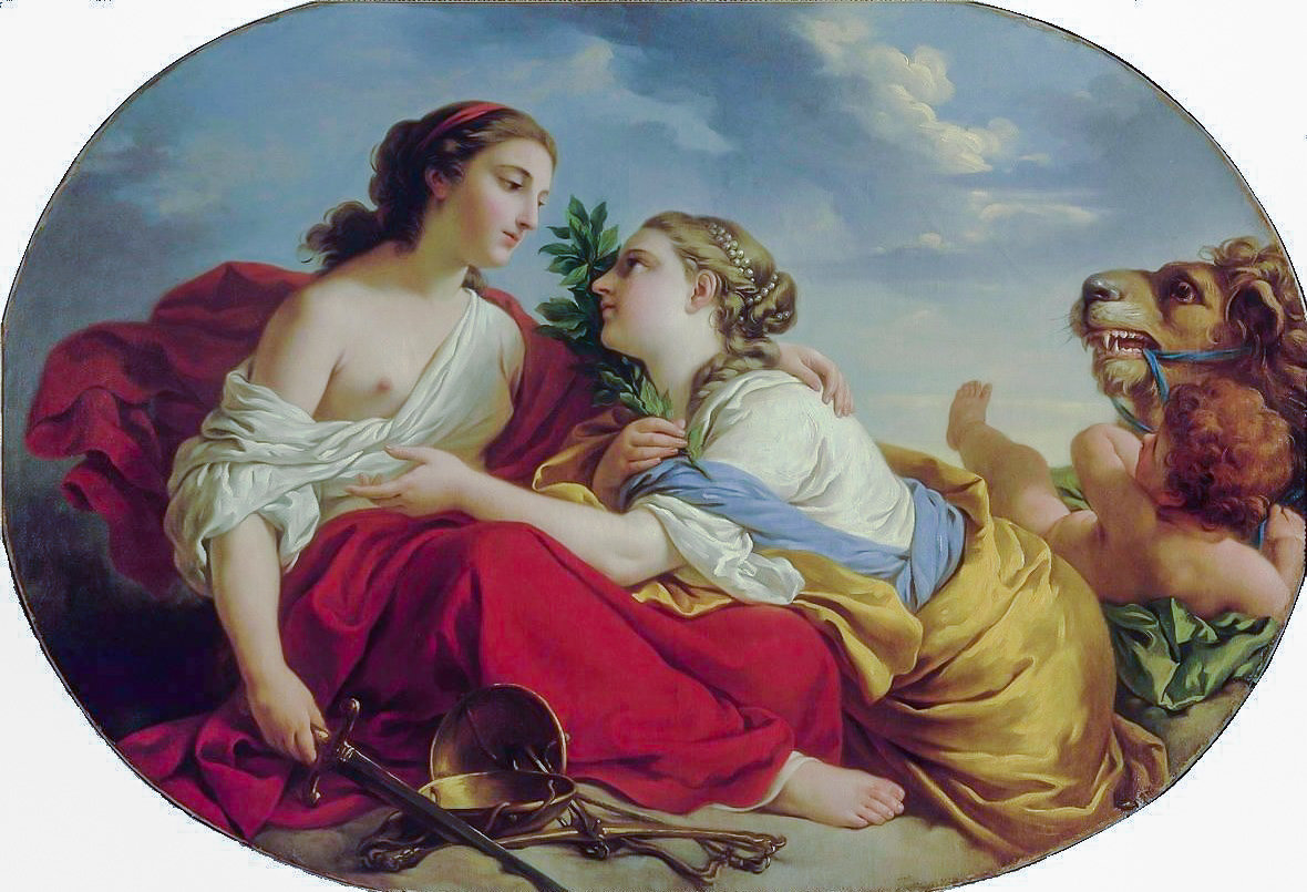 Justice and Clemence. - louis jean françois lagrenée painter.mythological.people. - оригинал