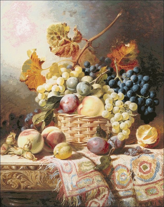 №1985272 - натюрморт, фрукты, корзина - оригинал