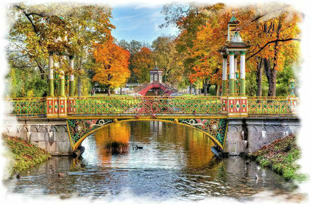 Осенний парк. - пейзаж, парк, осень, мост - оригинал