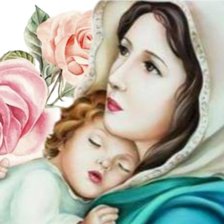 Оригинал схемы вышивки «Madonna e Jesus rose» (№1986063)
