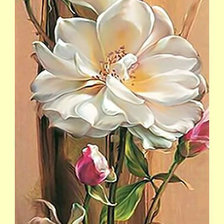 Оригинал схемы вышивки «Белые розы. Панелька.» (№1986078)