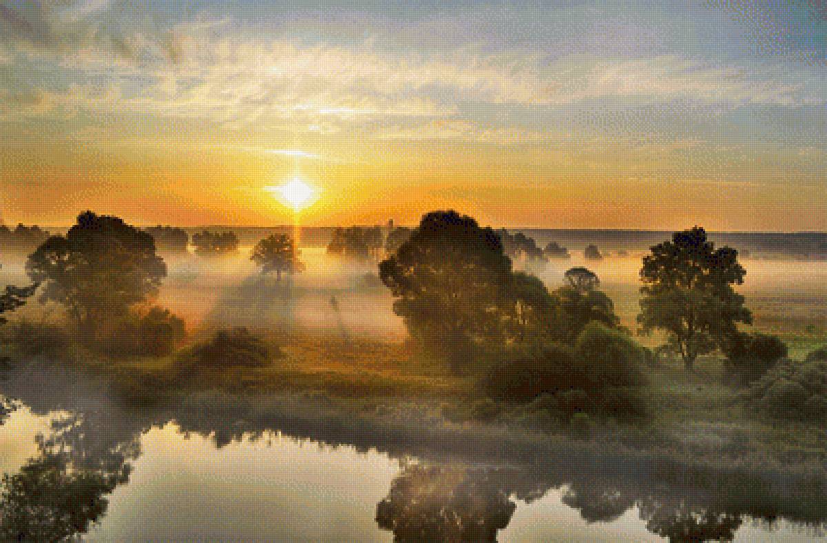 №1986412 - река, природа, восход солнца, деревья - предпросмотр