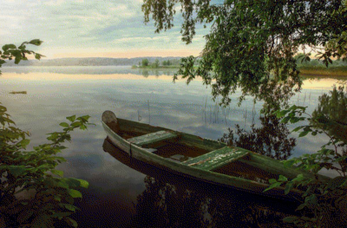 №1986415 - лодки, берег реки, природа, закат - предпросмотр