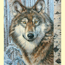 Оригинал схемы вышивки «Волки в зимнем лесу.» (№1986796)