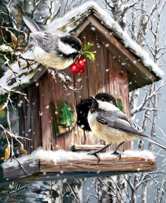 Птицы - зима, птицы - оригинал