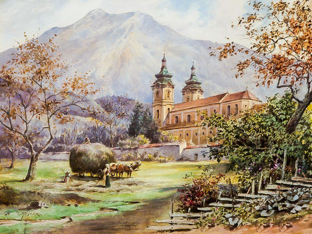 Spital am Pyhrn. - karl wenzel zajicek paintings.scenarys.people.animals. - оригинал
