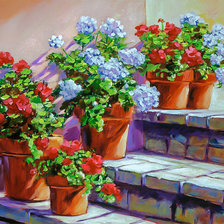 Схема вышивки «Stone Patio Steps.»