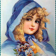 Схема вышивки «dievča v modrom»