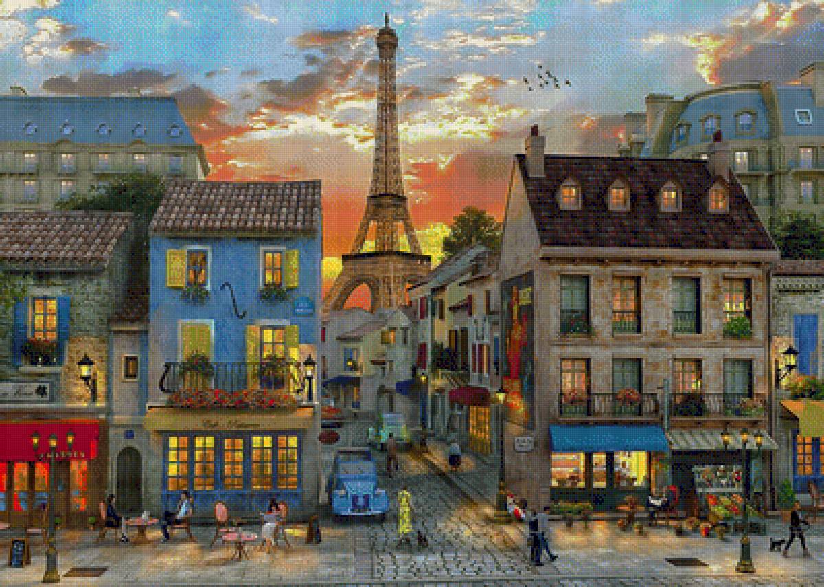 Streets of Paris. - dominic davison painter.cityscape.people.animals.birds. - предпросмотр