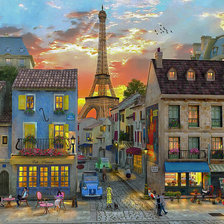 Схема вышивки «Streets of Paris.»