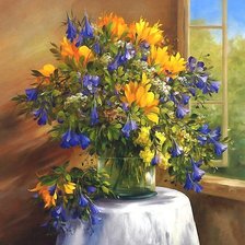 Схема вышивки «Яркие цветы»