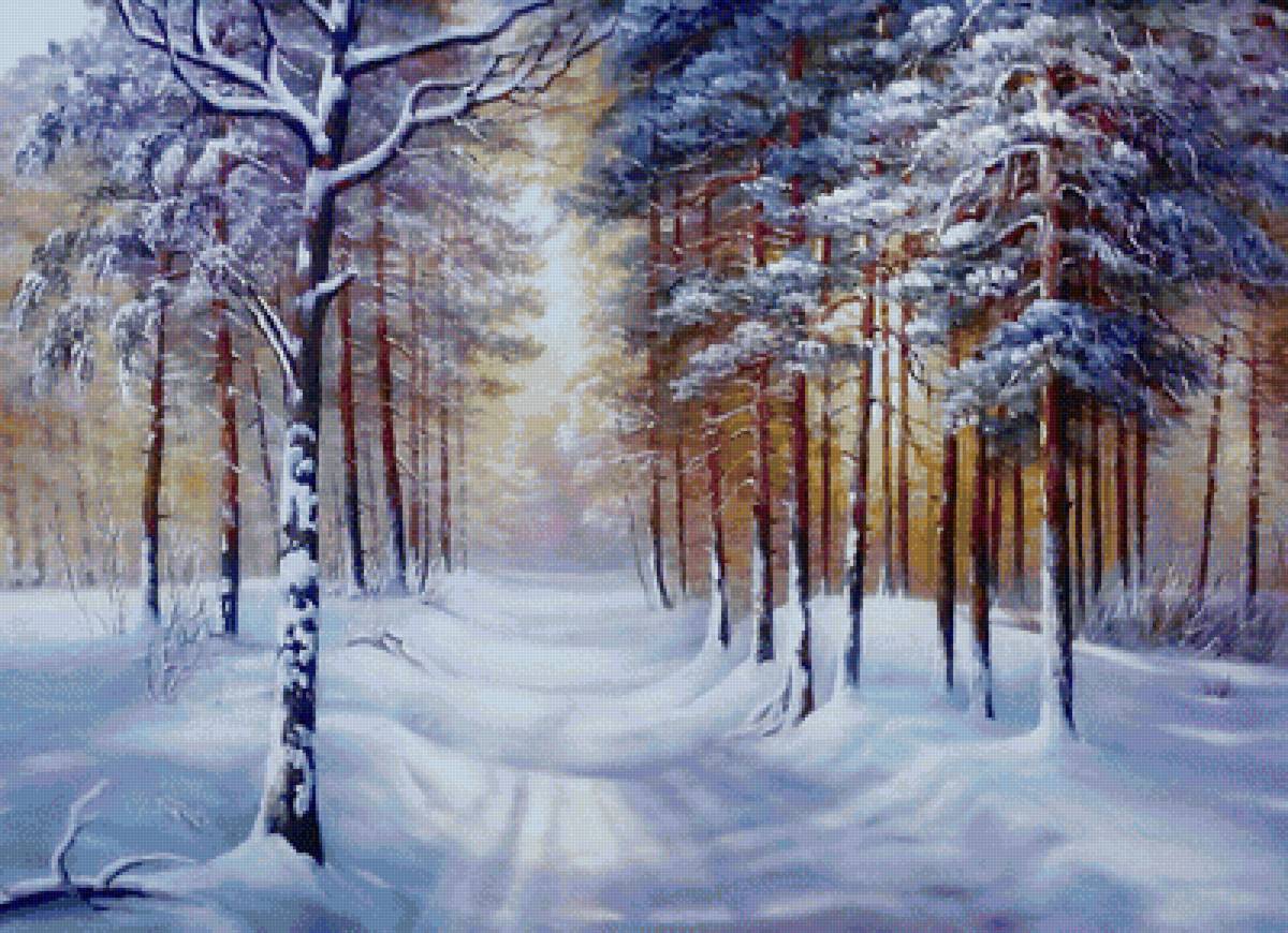 зима - сосны, лес, пейзаж, зима - предпросмотр