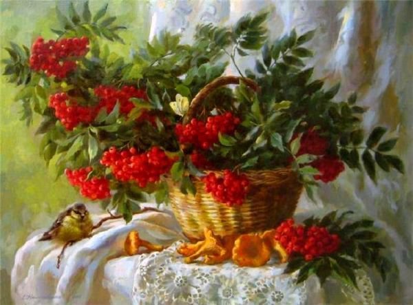 натюрморт с рябиной - оригинал
