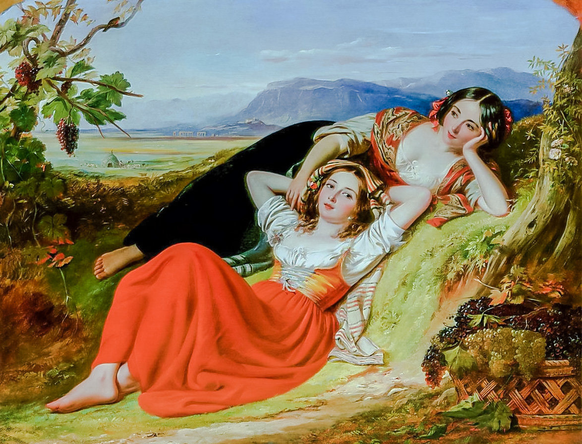 The Grape Harvest. - robert mcinnes paints.scenarys.ladies. - оригинал