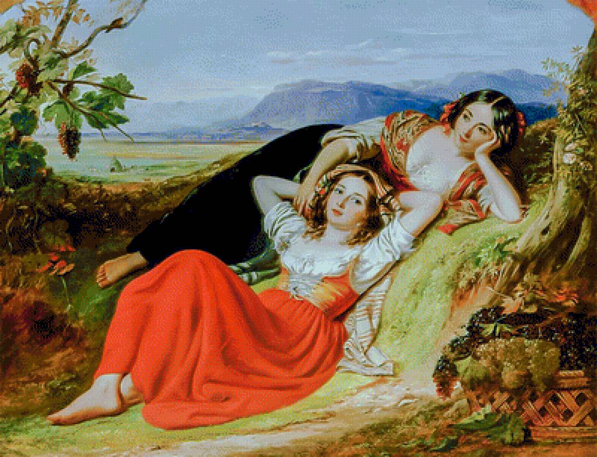 The Grape Harvest. - robert mcinnes paints.scenarys.ladies. - предпросмотр