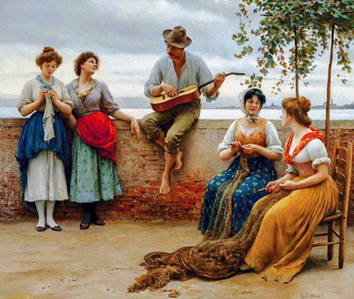 The Serenade. - eugene de blaas paints.scenary.people.music. - предпросмотр
