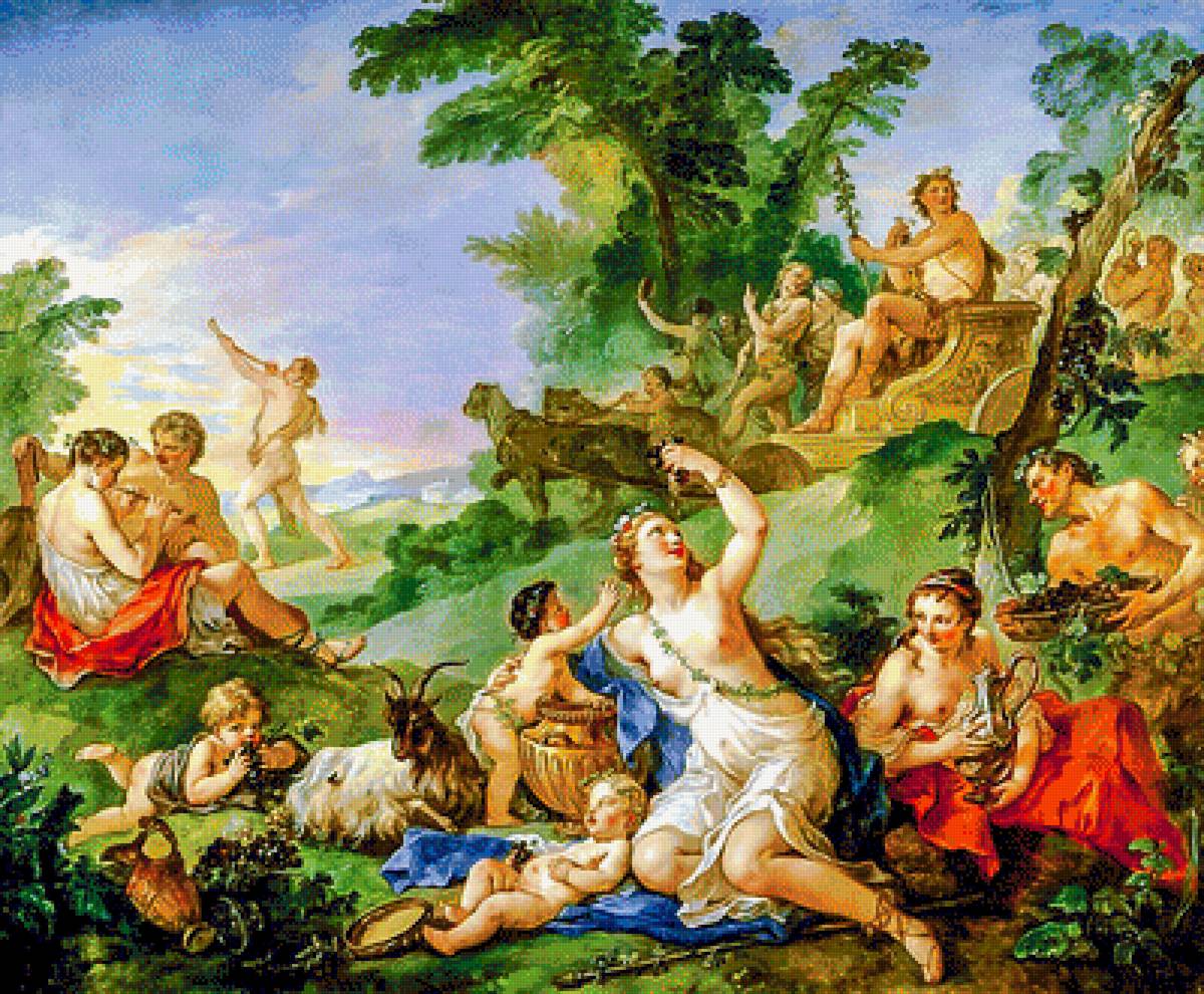 The Triumph of Bacchus. - charles josep natoire paintings.mythological.people.children.ani - предпросмотр