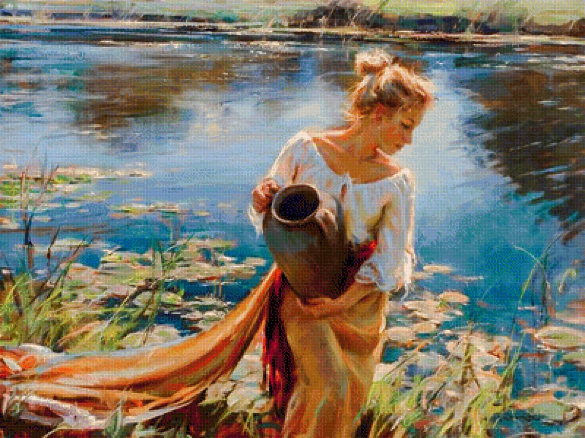 Girl With Jug. - daniel f gerhartz painter. scenarys.ladies. - предпросмотр