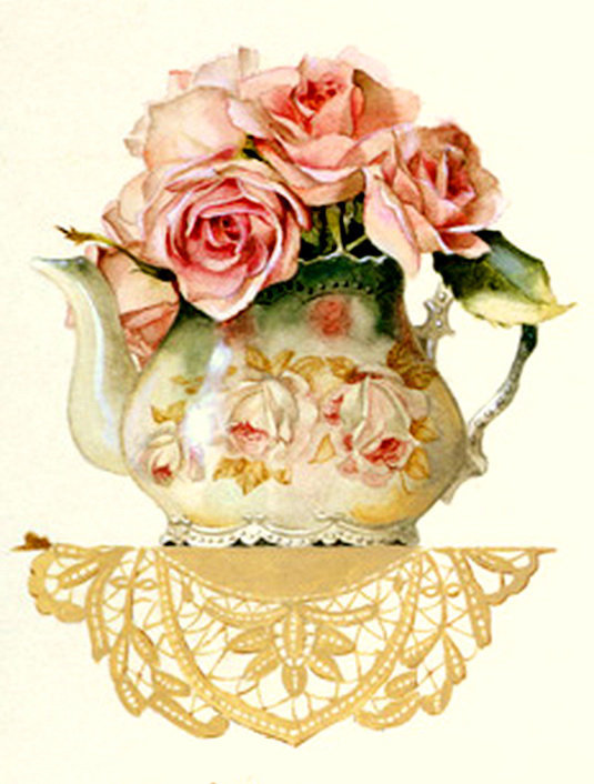 Цветы на полке-1 - посуда - оригинал