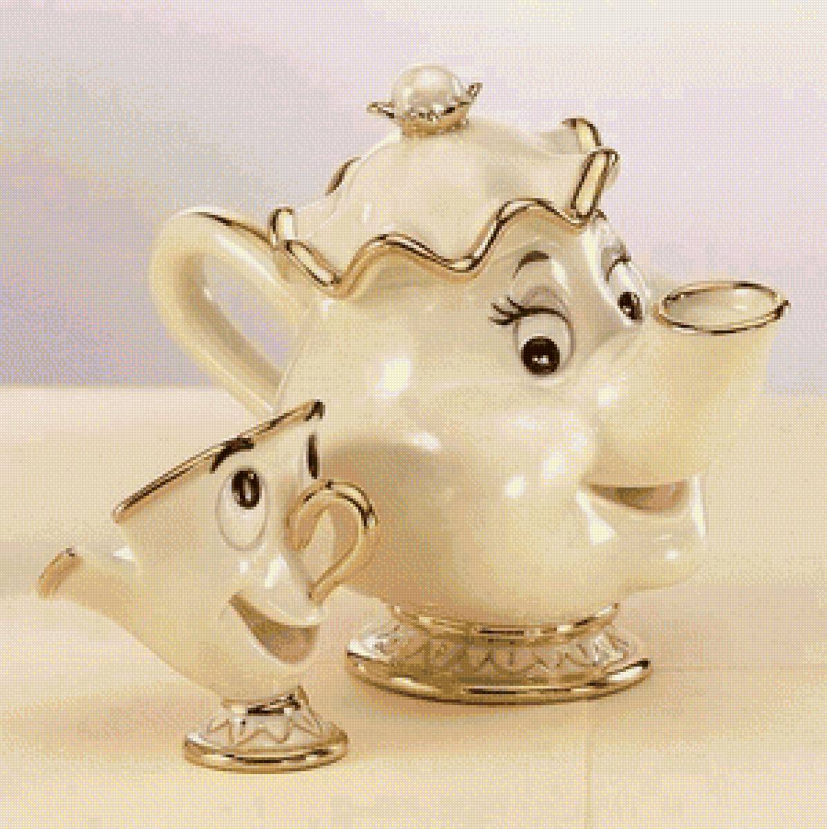 чайник и чашка друзья - для кухни, посуда - предпросмотр