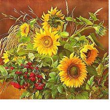 Схема вышивки «подсолнухи»