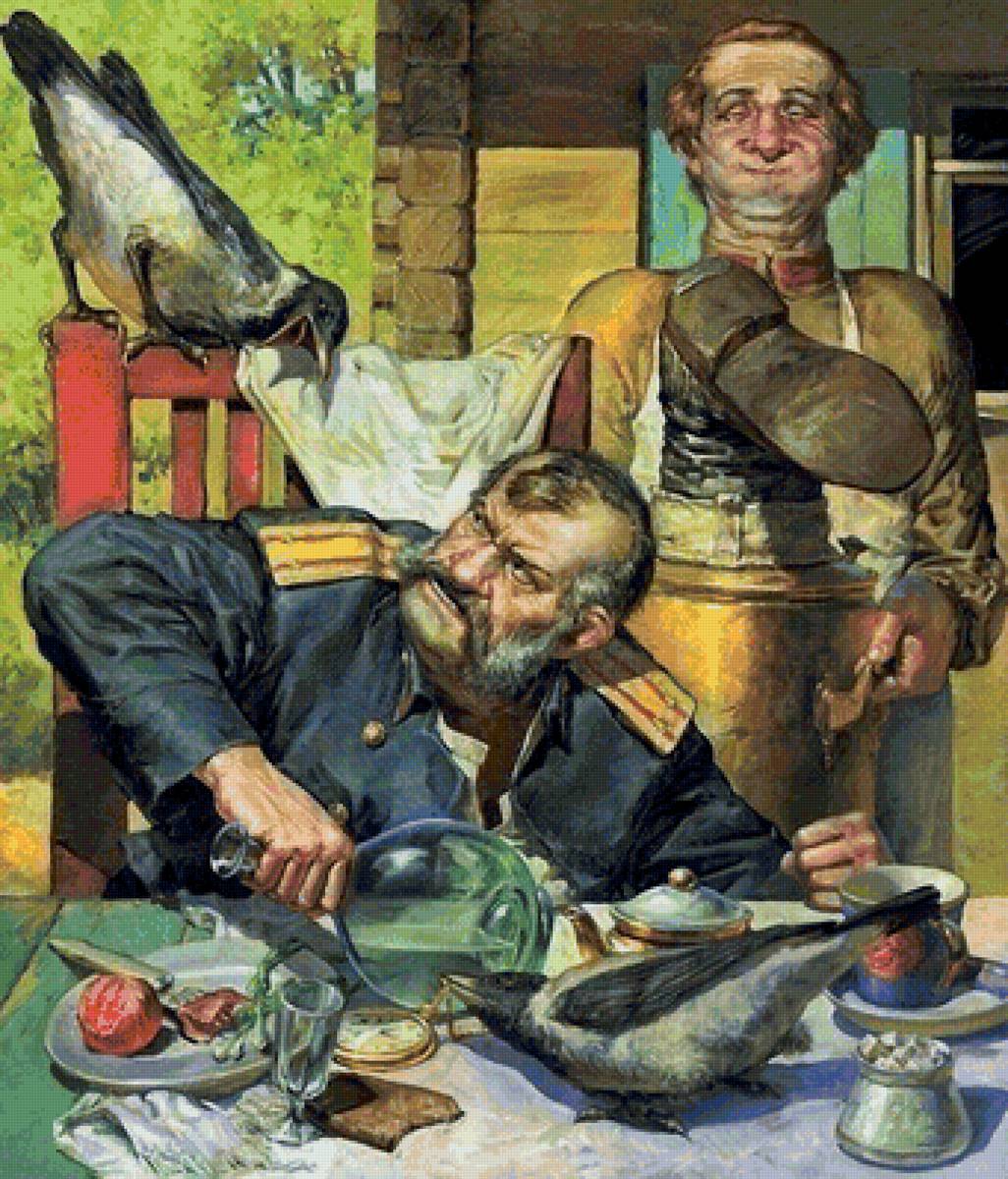 Вороны-воровки - вороны, люди, птицы, живопись - предпросмотр