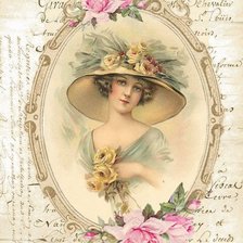 Схема вышивки «dáma v klobúku»