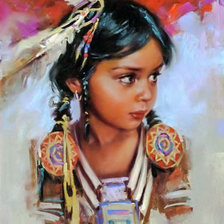 Оригинал схемы вышивки «A Precious Little Native American Girl.» (№1990930)