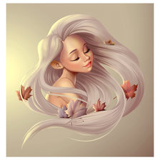 Схема вышивки «Девушка-осень»