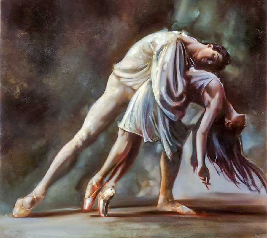 Ballet Dancers. - ron di scenza painter.dance.ballet.people. - оригинал