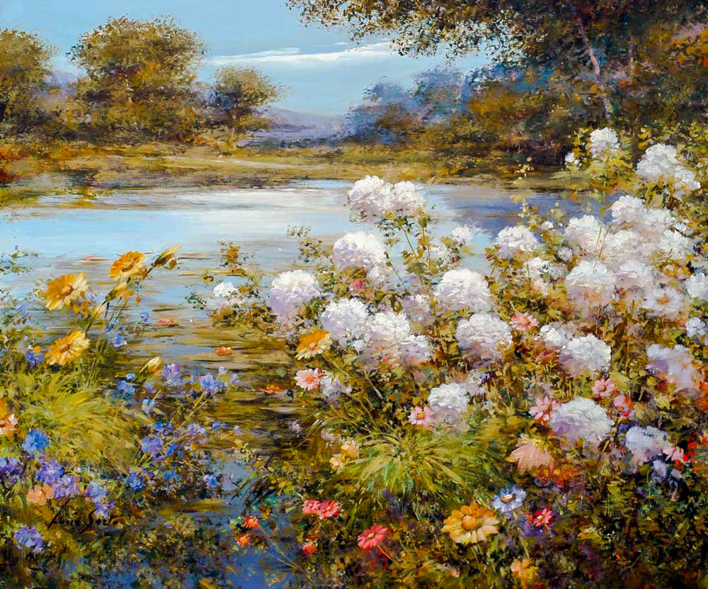 Beautiful View. - lucia sarto paintings.landscapes.flowers and gardens. - оригинал