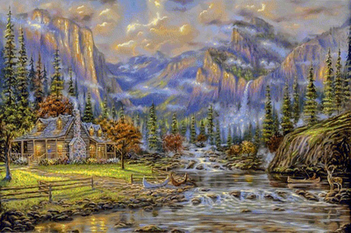 Cabin in the Woods. - landscapes.animals. - предпросмотр