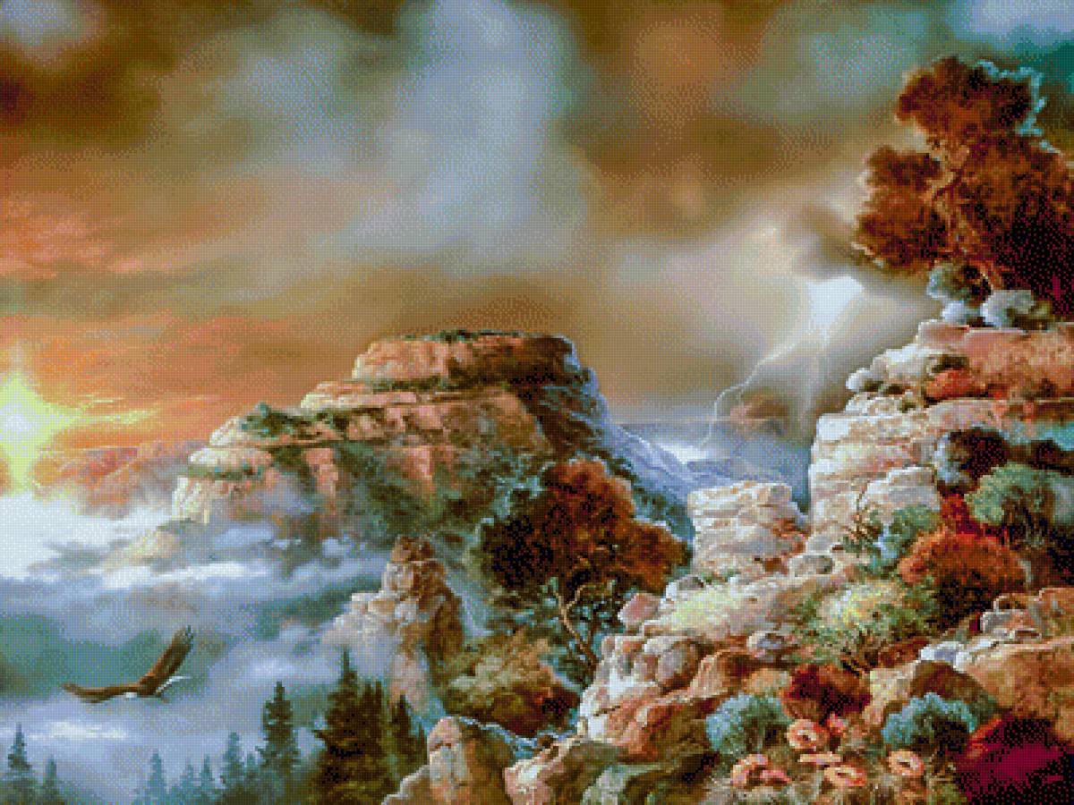 Eagle Storm. - james lee painter. landscape.birds. - предпросмотр