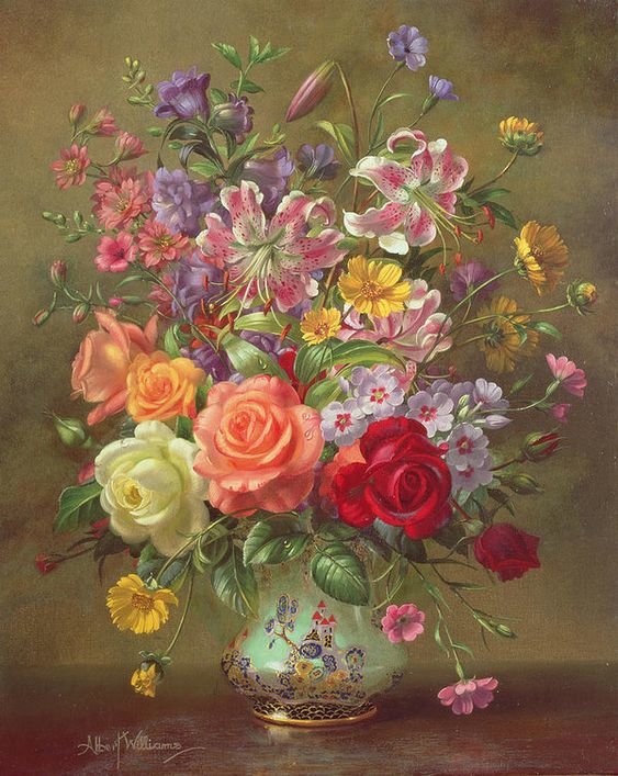 A Summer Floral Arrangement - by albert williams (1922-2010) - оригинал