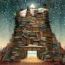 Схема вышивки «ЯЦЕК ЙЕРКА.КРОВАТЬ ИЗ КНИГ»