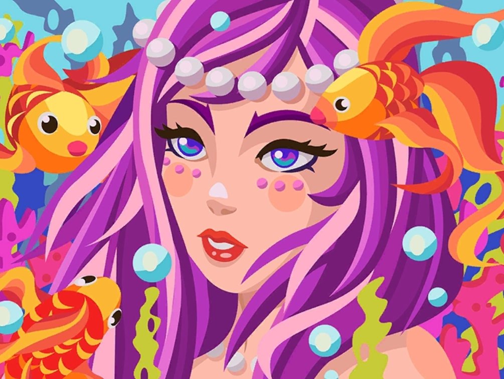 Русалочка - русалочка, рыба, рыбка, сказка, подводный мир, русалка, море - оригинал