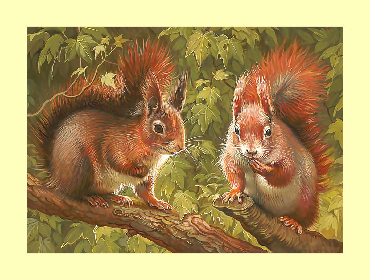 Белки. - грызуны, белки, животные - оригинал