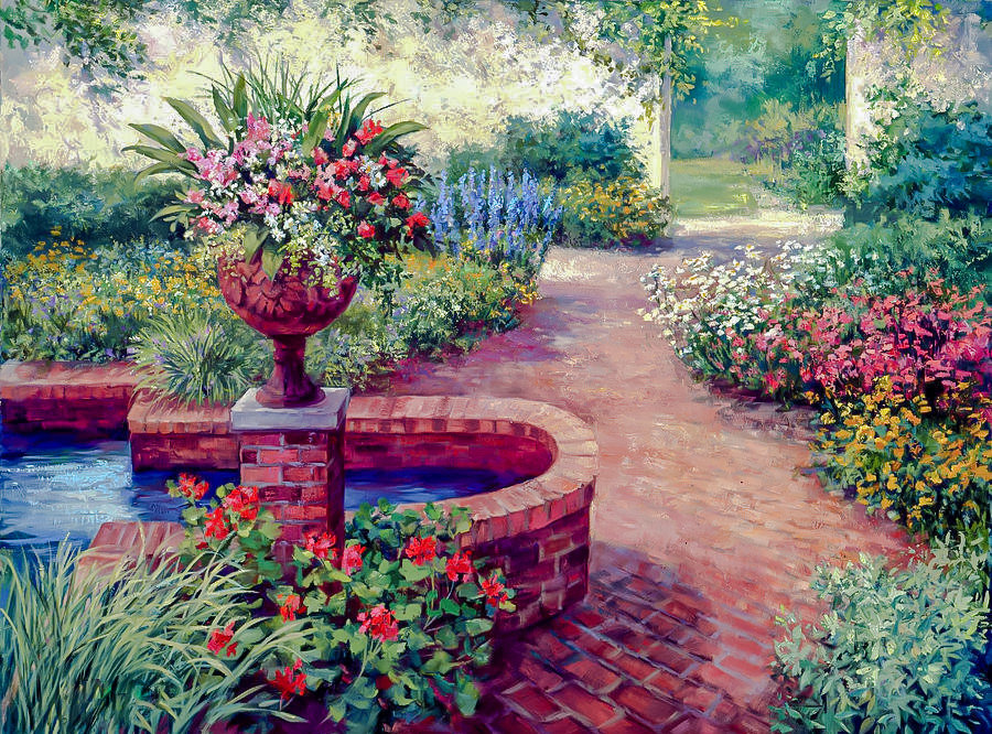 Garden Earn. - laurie snow-hein painter.scenarys.flowers and gardens. - оригинал