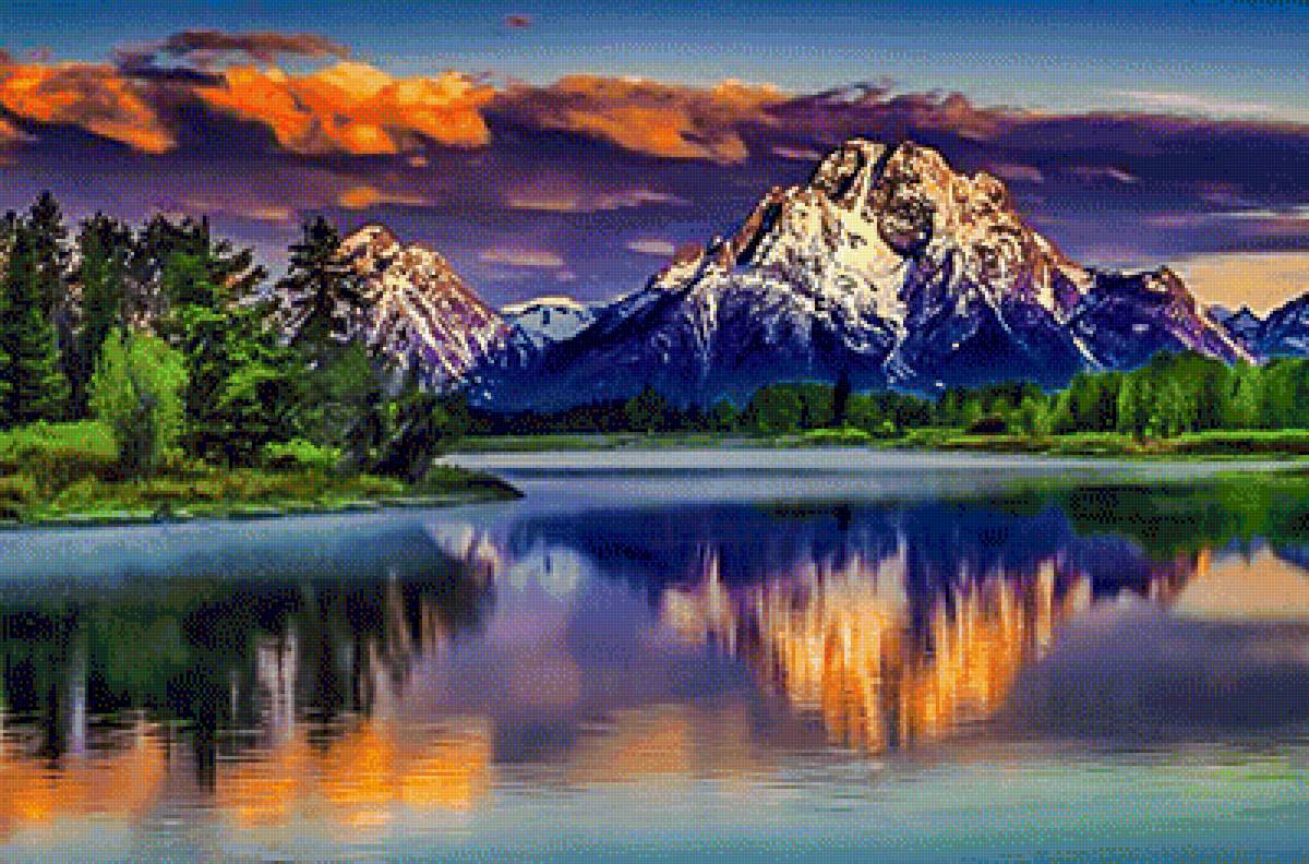 Grand Teton National Park at Sunset. - landscapes. - предпросмотр